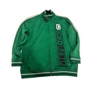 Vintage Ecko Unltd Green Striped Track Jacket Full Zip Embroidered Mens XL(779)